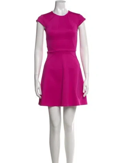 Pre-owned Ted Baker Crew Neck Mini Dress In Pink