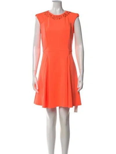 Pre-owned Ted Baker Crew Neck Mini Dress In Pink