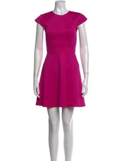 Pre-owned Ted Baker Crew Neck Mini Dress In Pink