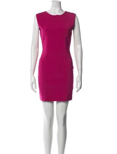 Pre-owned Ted Baker Crew Neck Mini Dress In Pink