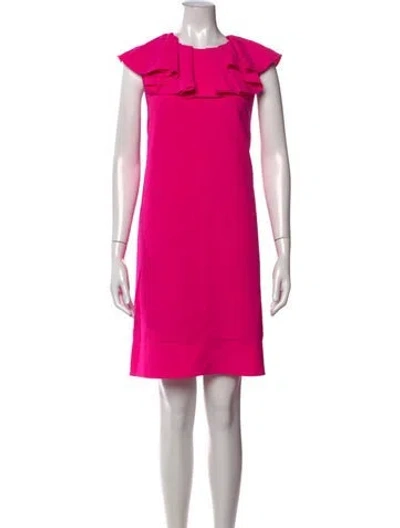 Pre-owned Ted Baker Crew Neck Mini Dress In Pink