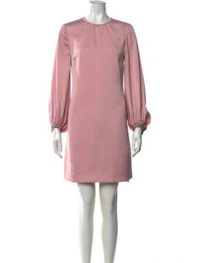 Pre-owned Ted Baker Crew Neck Mini Dress In Pink