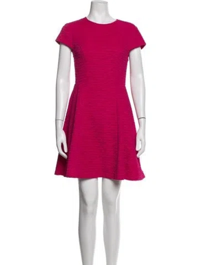 Pre-owned Ted Baker Crew Neck Mini Dress In Pink