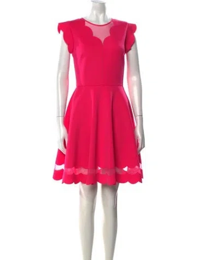 Pre-owned Ted Baker Crew Neck Mini Dress In Pink