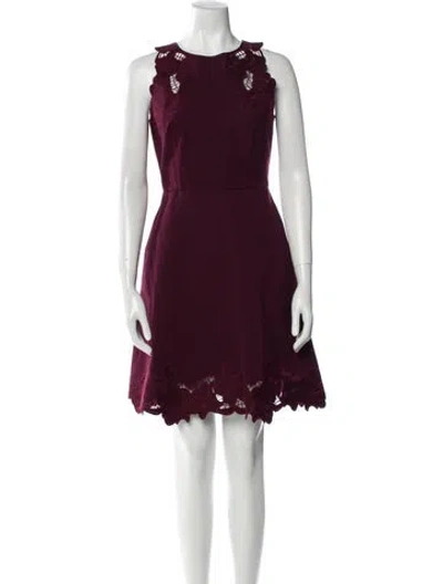 Pre-owned Ted Baker Crew Neck Mini Dress In Purple
