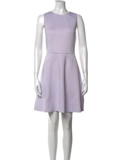 Pre-owned Ted Baker Crew Neck Mini Dress In Purple