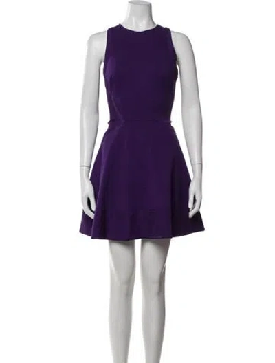 Pre-owned Ted Baker Crew Neck Mini Dress In Purple