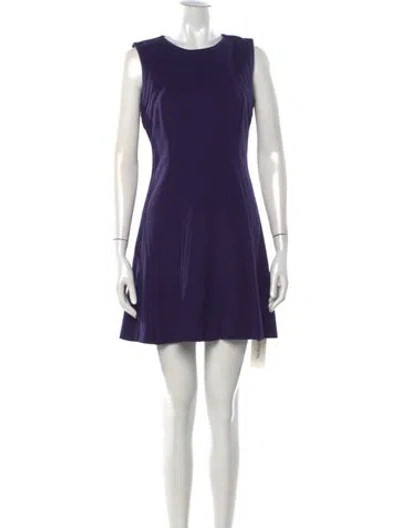 Pre-owned Ted Baker Crew Neck Mini Dress In Purple