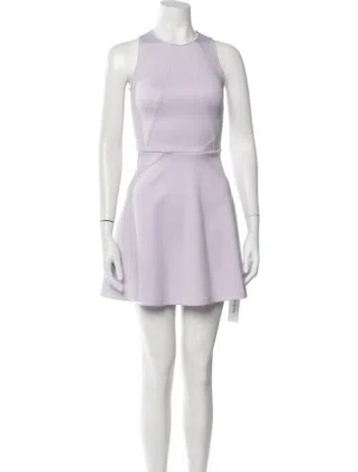 Pre-owned Ted Baker Crew Neck Mini Dress In Purple