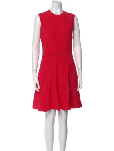 Pre-owned Ted Baker Crew Neck Mini Dress In Red