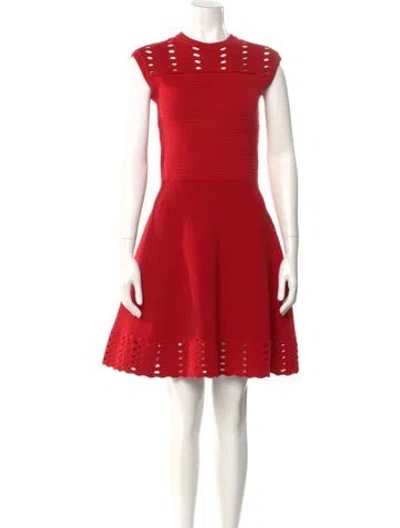 Pre-owned Ted Baker Crew Neck Mini Dress In Red