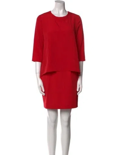 Pre-owned Ted Baker Crew Neck Mini Dress In Red