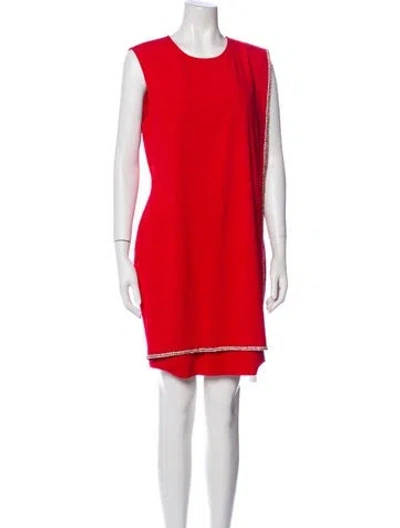 Pre-owned Ted Baker Crew Neck Mini Dress In Red