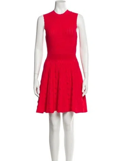 Pre-owned Ted Baker Crew Neck Mini Dress In Red
