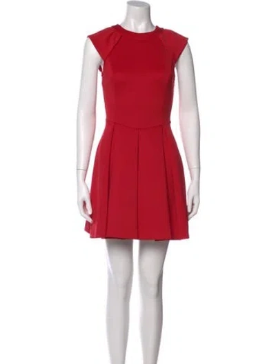 Pre-owned Ted Baker Crew Neck Mini Dress In Red
