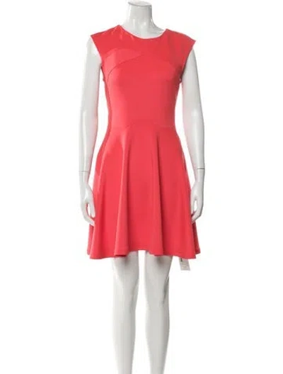 Pre-owned Ted Baker Crew Neck Mini Dress In Red
