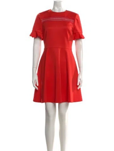 Pre-owned Ted Baker Crew Neck Mini Dress In Red