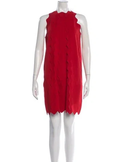 Pre-owned Ted Baker Crew Neck Mini Dress In Red