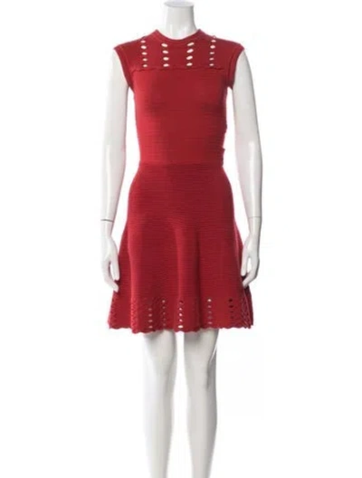 Pre-owned Ted Baker Crew Neck Mini Dress In Red