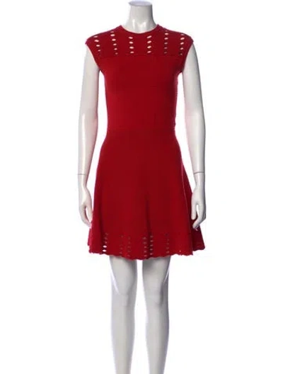 Pre-owned Ted Baker Crew Neck Mini Dress In Red