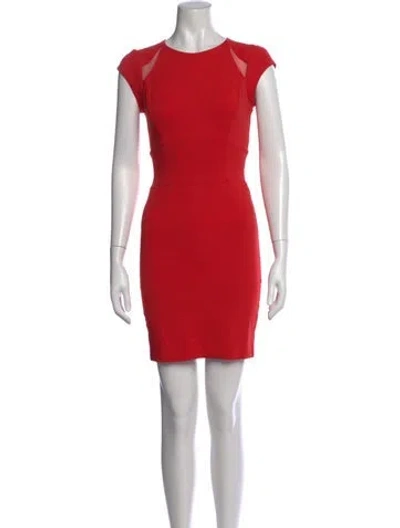 Pre-owned Ted Baker Crew Neck Mini Dress In Red