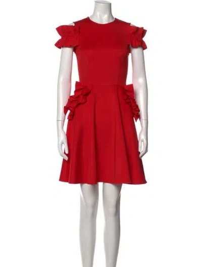 Pre-owned Ted Baker Crew Neck Mini Dress In Red