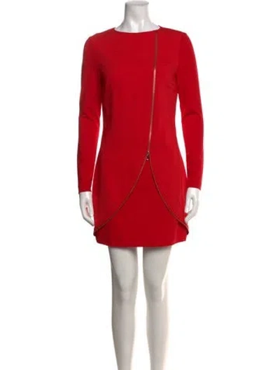 Pre-owned Ted Baker Crew Neck Mini Dress In Red
