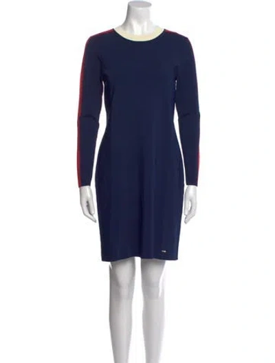 Pre-owned Ted Baker Crew Neck Mini Dress W/ Tags In Blue