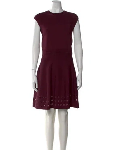 Pre-owned Ted Baker Crew Neck Mini Dress W/ Tags In Burgundy