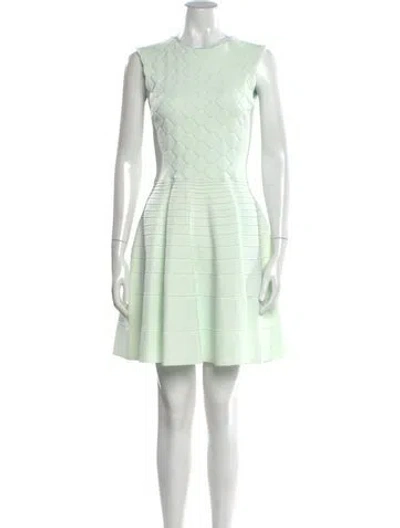 Pre-owned Ted Baker Crew Neck Mini Dress W/ Tags In Green