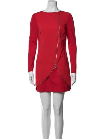 Pre-owned Ted Baker Crew Neck Mini Dress W/ Tags In Red