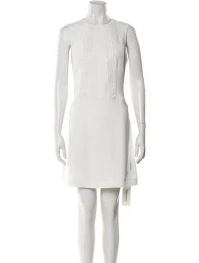 Pre-owned Ted Baker Crew Neck Mini Dress In White