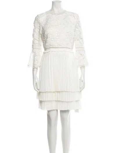 Pre-owned Ted Baker Crew Neck Mini Dress In White