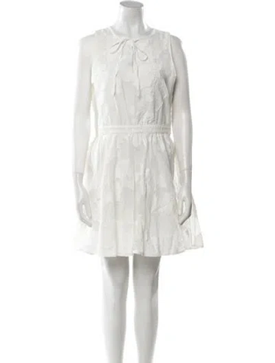 Pre-owned Ted Baker Crew Neck Mini Dress In White