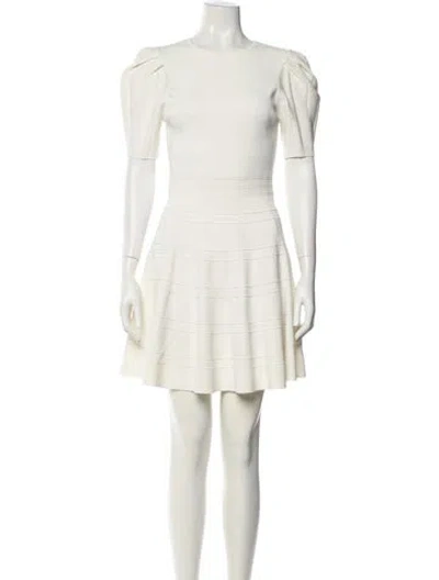 Pre-owned Ted Baker Crew Neck Mini Dress In White