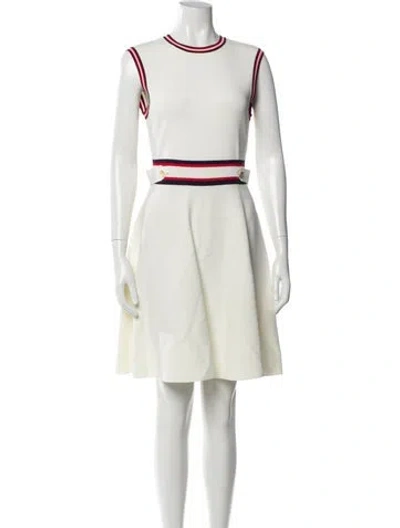 Pre-owned Ted Baker Crew Neck Mini Dress In White