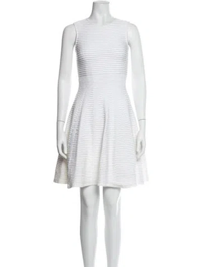 Pre-owned Ted Baker Crew Neck Mini Dress In White