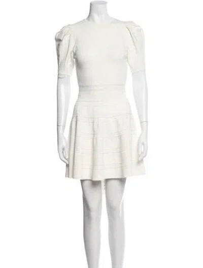 Pre-owned Ted Baker Crew Neck Mini Dress In White