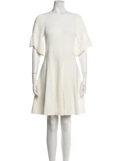 Pre-owned Ted Baker Crew Neck Mini Dress In White
