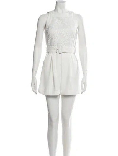 Pre-owned Ted Baker Crew Neck Romper In White