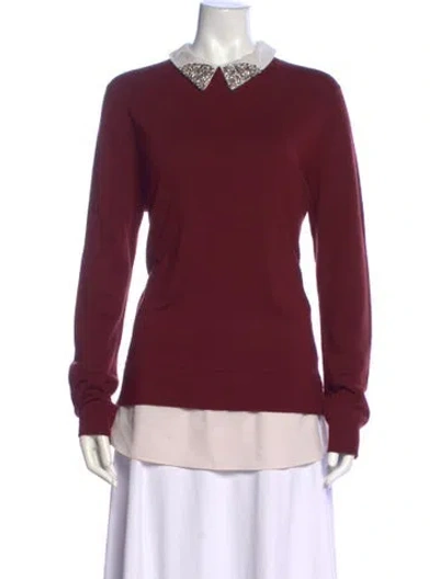 Pre-owned Ted Baker Crew Neck Sweater In Burgundy