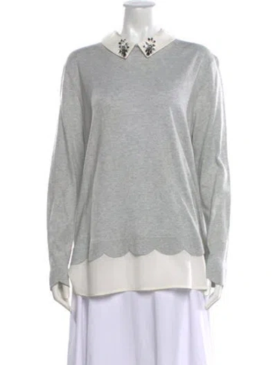 Pre-owned Ted Baker Crew Neck Sweater In Gray