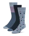 Ted Baker Crew Socks, Pack Of 3 In Blue