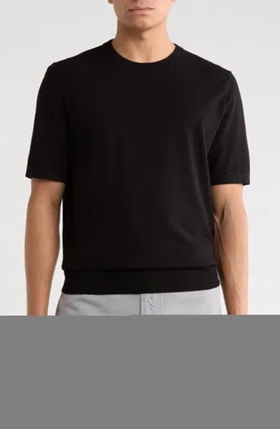 Ted Baker Crewneck Knit T-shirt In Black