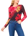Ted Baker Floral Crewneck Mesh Top In Multi