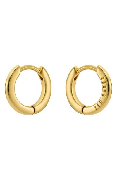 Ted Baker Crislie Logo Hoop Earrings In Gold