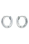Ted Baker Crislie Logo Hoop Earrings In Silver Tone
