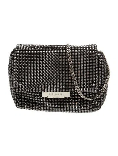 Pre-owned Ted Baker Crystal Shoulder Bag In Black