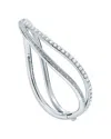 Ted Baker Crystal Wavy Bangle Bracelet In Silver