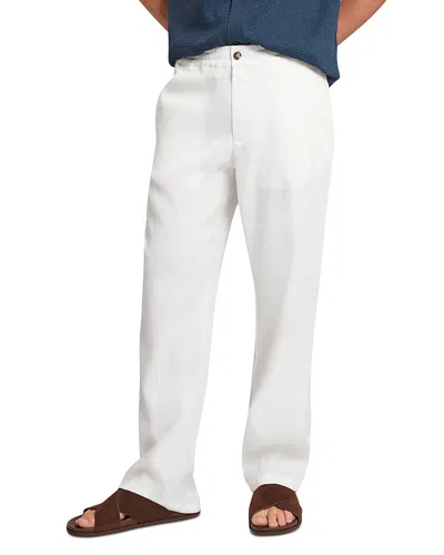 Ted Baker Culverr Linen Blend Trousers In White